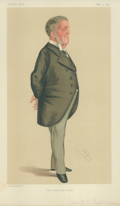 Admiral Frederick Beauchamp Paget-Seymour, Der Wellengang des Ozeans, 9. September 1876, Vanity Fair Karikatur von Leslie Matthew Ward